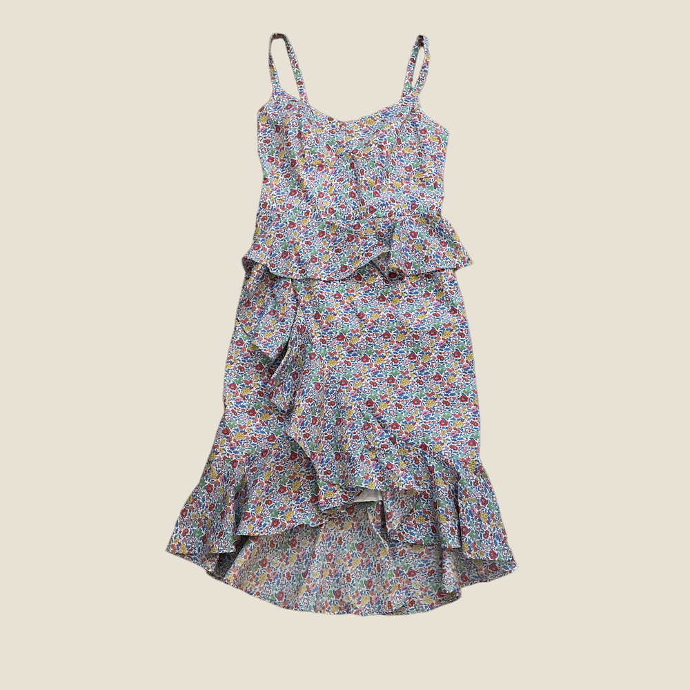 J.Crew Liberty Fabric Ditsy Rainbow Floral Print Ruffled Spaghetti Strap Dress 2